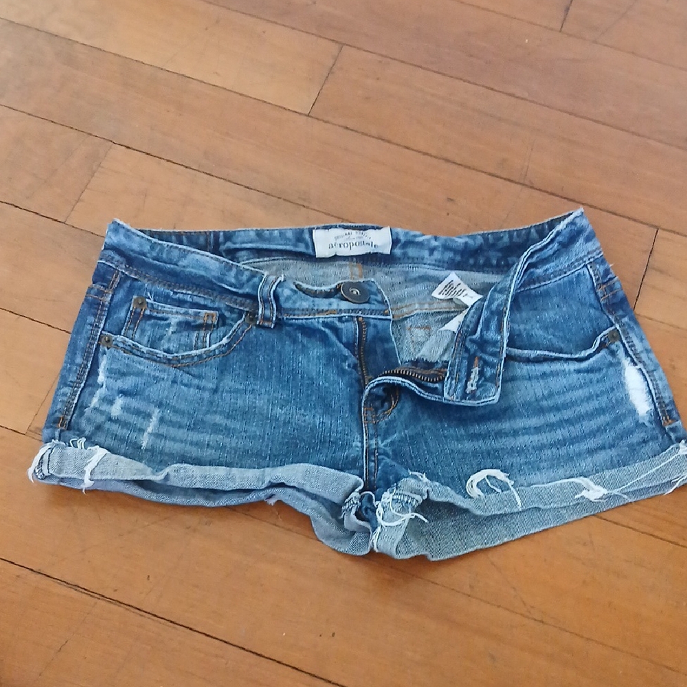Aeropostale Distressed Blue Jean Shorts